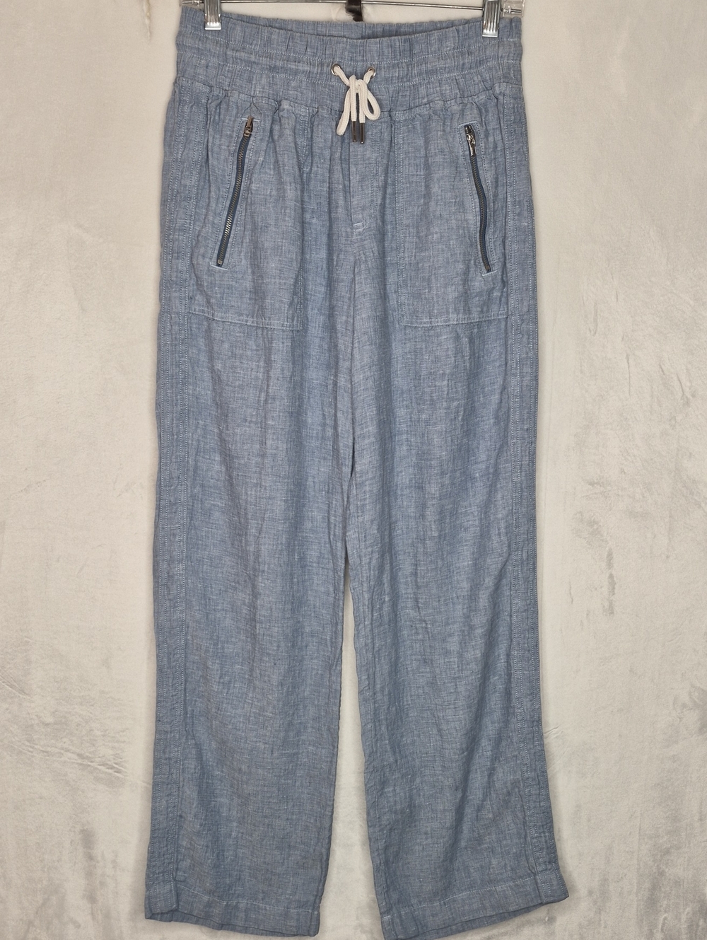 Athleta Cabo Linen Wide Leg Drawstring Travel‎ Pants - Size 4